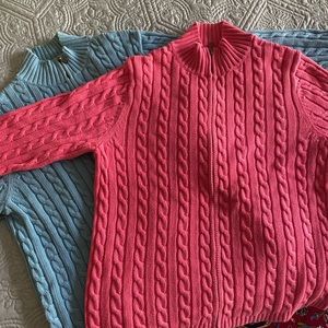 LL Bean Cable Zip Cardigans